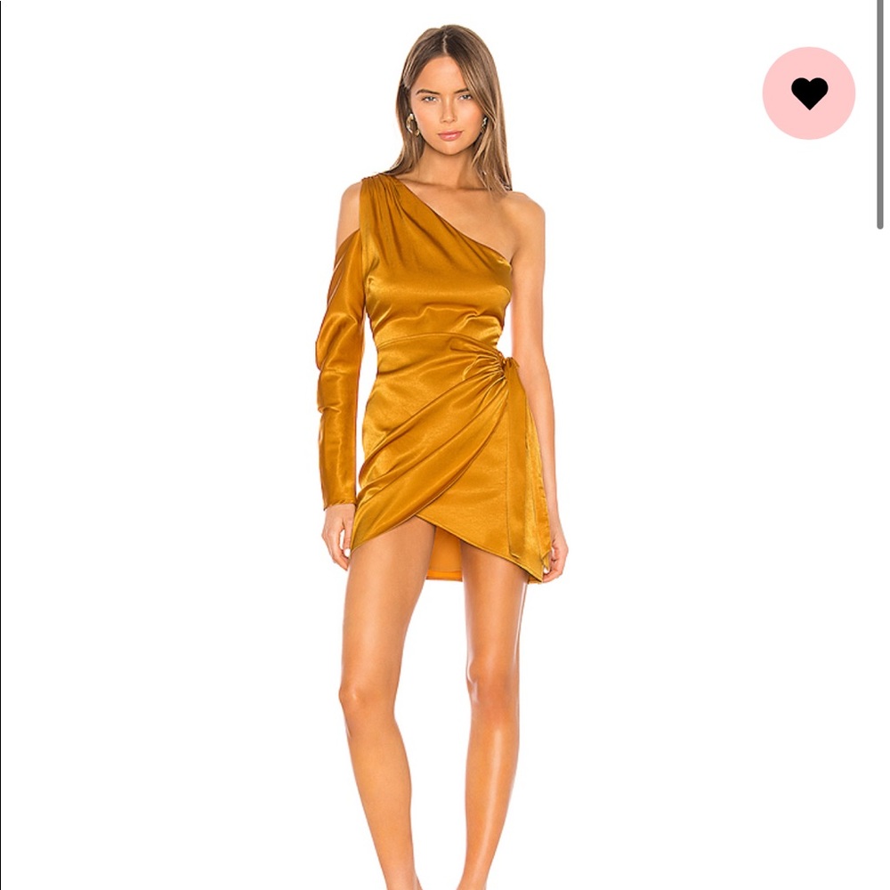 Revolve gold satin dress